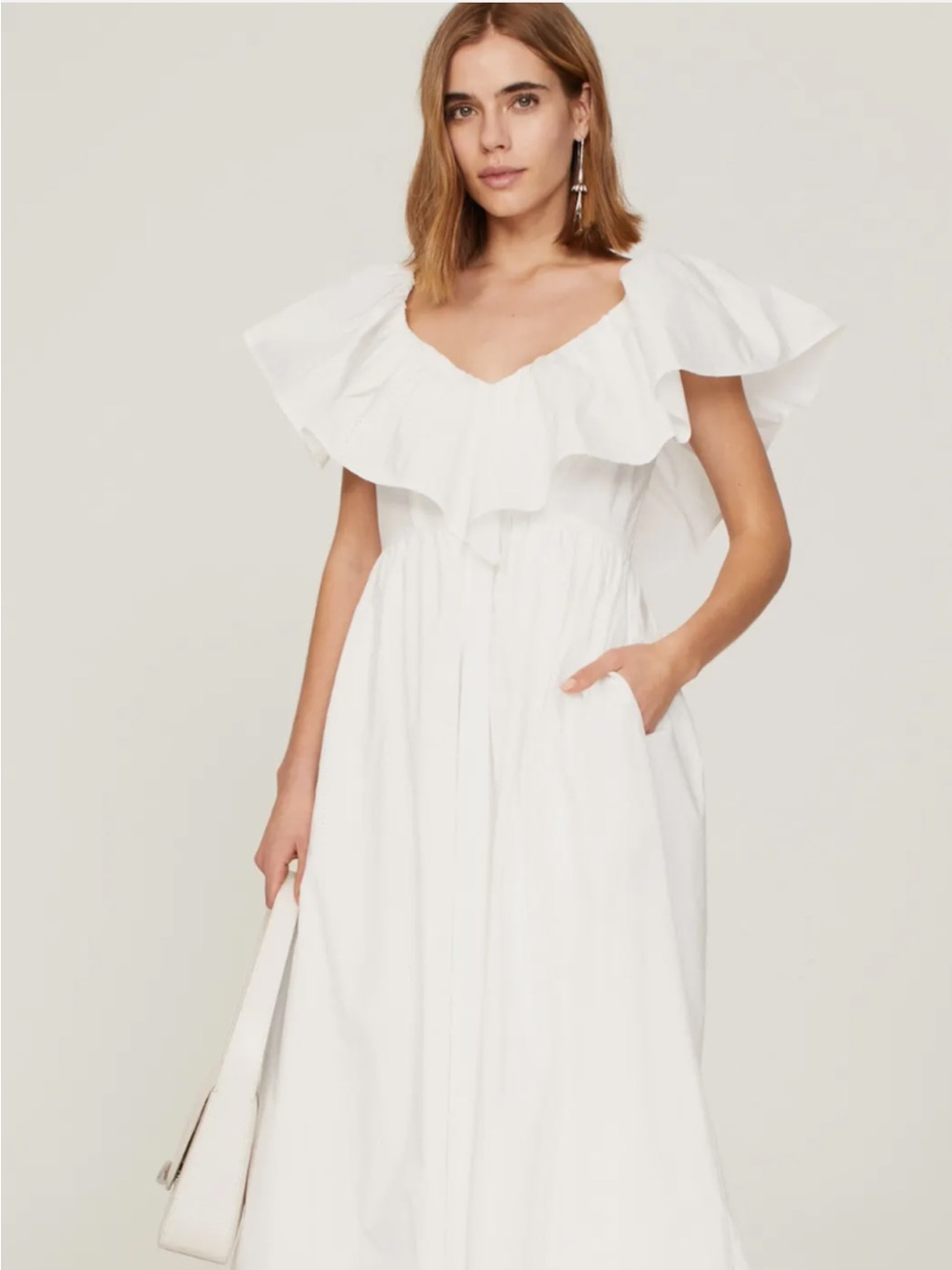 Adam Lippes White Eyelet Ruffle Dress